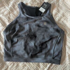 Nwt Wyn Republic Malo Core Crop Top w/ Phone Pocket, Size L, Black Flaw